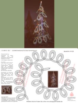 133 Klöppelbrief  „Schleifchenband“   für Glas-Tannenbaum