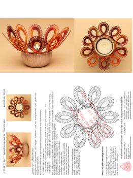 134 Klöppelbrief  Stern „Schleifchenband“ für Teelichthalter