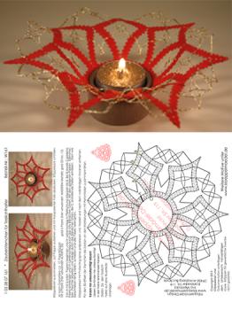 161 Klöppelbrief  „Zaubersternchen“ für Teelichthalter