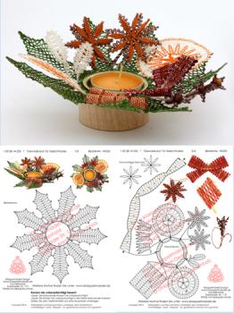 255 Klöppelbrief  „Gewürzkranz“  für Teelichthalter