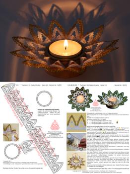 295 Klöppelbrief  „Faltstern" für Holz-Teelichthalter