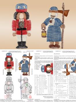 417 Klöppelbrief 2 Motive Erzgebirgsweihnacht  "Nussknacker und Räuchermann"