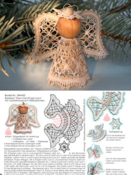 450 Bastelset Sternchen-Engel "Natur" mit Holzköpfchen