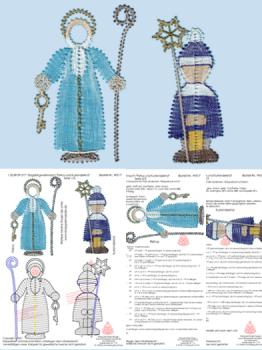 517 Klöppelbrief 2 Motive Erzgebirgsweihnacht  "Petrus und Kurrende-Kind"