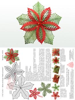518 Klöppelbrief "Weihnachtsstern" in 3D-Optik zum Aufhängen