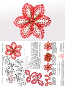 520 Klöppelbrief "Ritterstern" in 3D-Optik zum Aufhängen