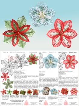 521 Klöppelbriefe "Winterblüher" in 3D-Optik zum Aufhängen