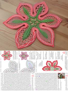 565 Klöppelbrief Blütendeckchen "Ritterstern"