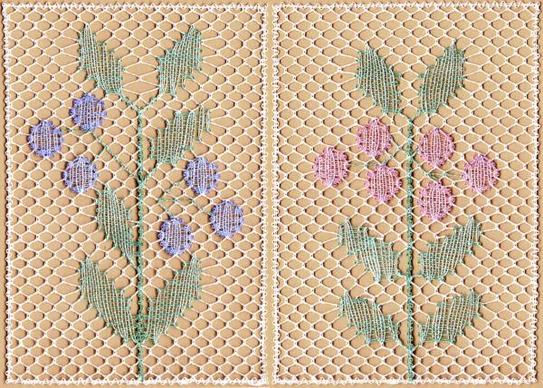 479 Klöppelbrief Torchon-Motive "Heidelbeere" und "Preiselbeere"