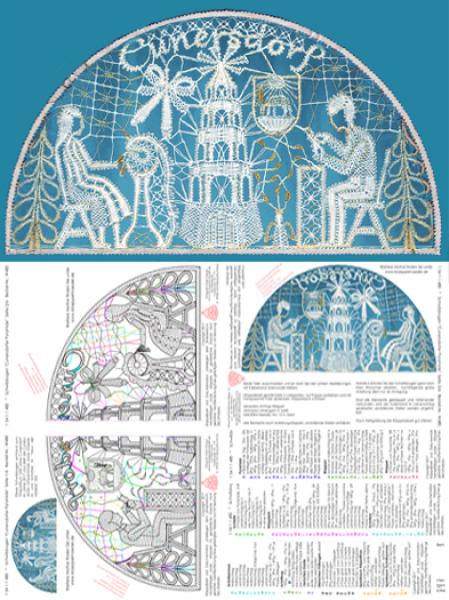 480 Klöppelbrief Schwibbogen "Cunersdorfer Pyramide"