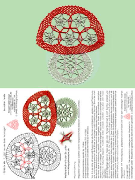 494 Klöppelbrief Fliegenpilz "Nostalgie"