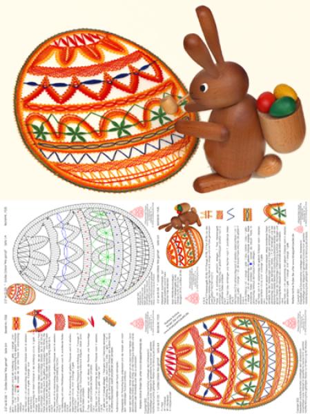 536 Klöppelbrief Großes Osterei "Wie gemalt"