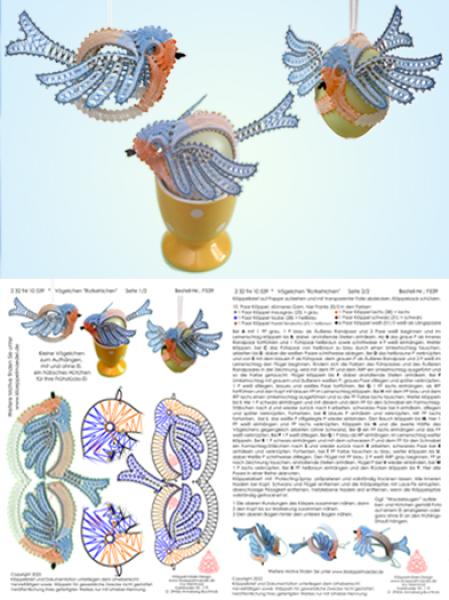 539 Klöppelbrief Vögelchen „Rotkehlchen"