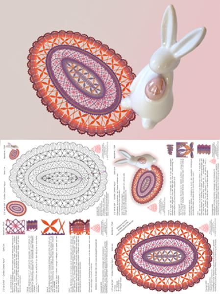 569 Klöppelbrief Großes Osterei "Ajour"