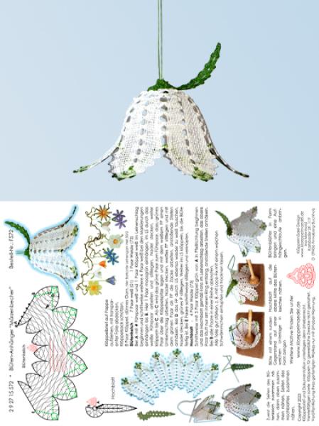 572 Klöppelbrief "Märzenbecher"  - Frühblüher in 3D-Optik zum Aufhängen