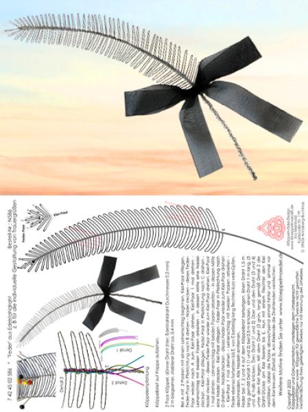 586 Klöppelbrief "Große Feder" aus Edelstahldraht