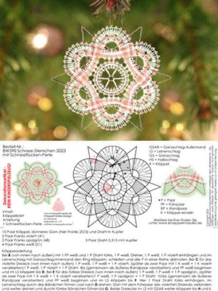 589 Klöppelbrief "Schnee-Sternchen 2023"