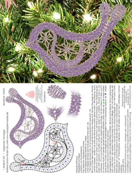 593 Klöppelbrief  Vögelchen "Nostalgie