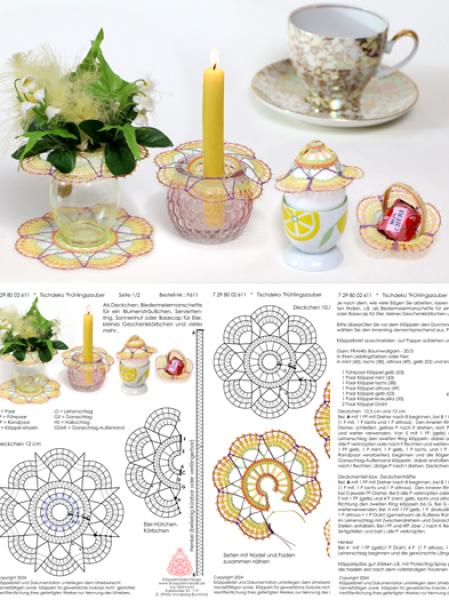 611 Klöppelbrief Tischdeko "Frühlingszauber"