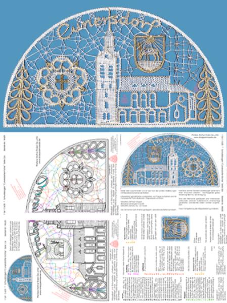 620 Klöppelbrief Schwibbogen "Cunersdorfer Kirche"