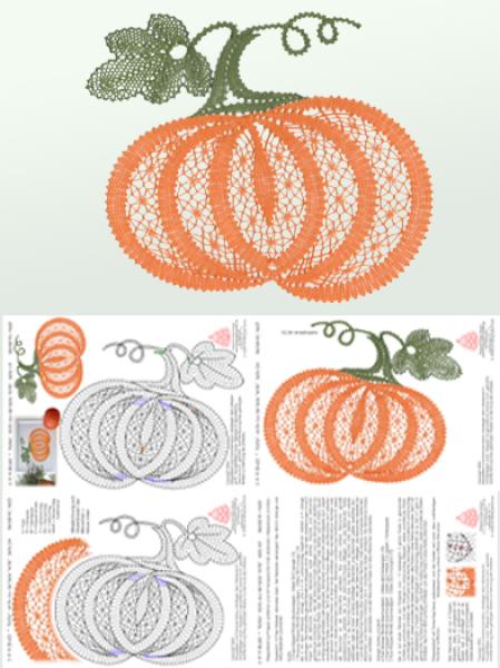 623 Klöppelbrief  "Kürbis" aus der Serie "Antik"