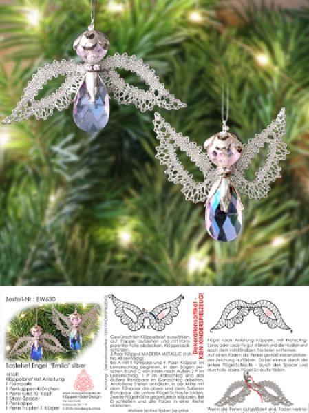 630 Bastelset Perlen-Engel "Emilia" silber
