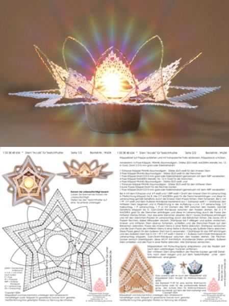 634 Klöppelbrief Stern "Arcalis" Teelichthalter