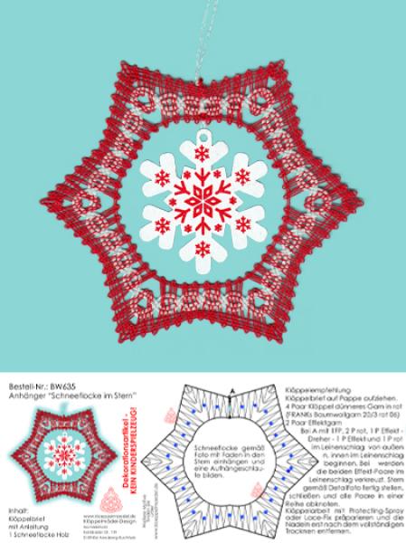 635 Bastelset Anhänger "Schneeflocke im Stern"