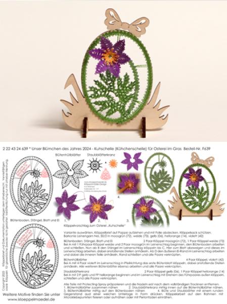 639 Klöppelbrief "Kuhschelle" - Blümchen des Jahres 2025