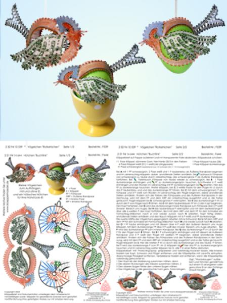 644 Klöppelbrief Vögelchen „Buchfink"