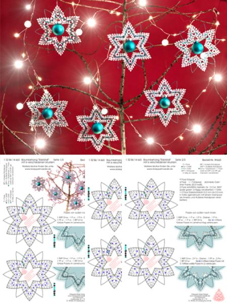 665 Klöppelbrief Baumbehang "Eiskristall"