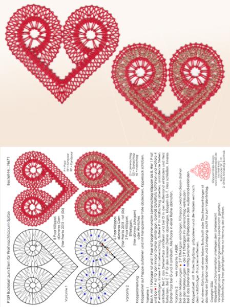 671 Klöppelbrief Anhänger Herz "Hygge"