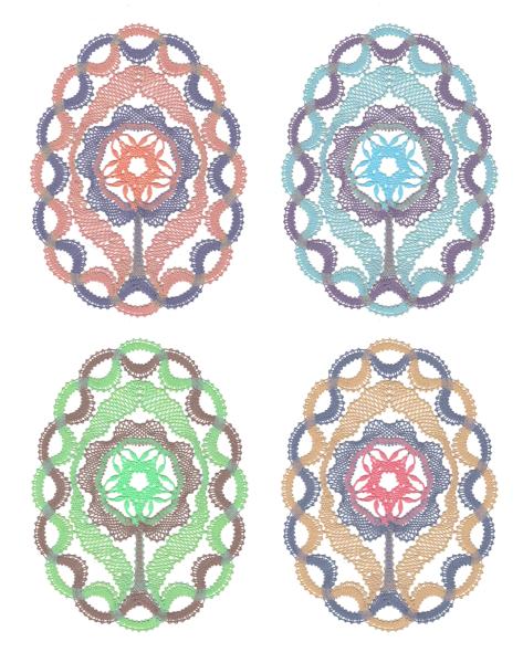 674 Klöppelbrief  Osterei "Primel"