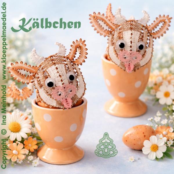 675 Klöppelbrief Hütchen „Kälbchen" für Eier