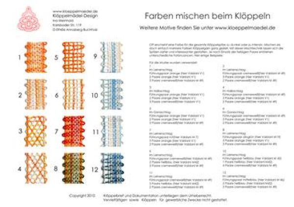 116 Anleitung  „Farben mischen beim Klöppeln“