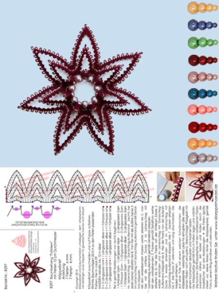 297 Bastelset  „Faltstern mit Perlen“ 10 cm Durchmesser