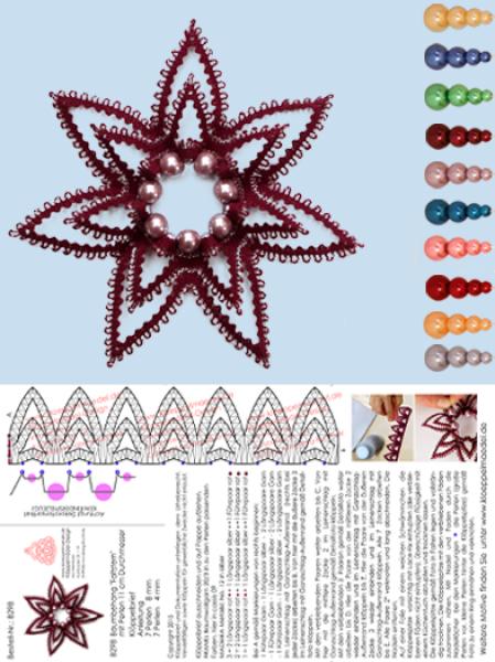 298 Bastelset  „Faltstern mit Perlen“ 11 cm Durchmesser