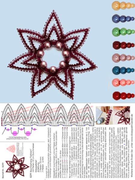 299 Bastelset  „Faltstern mit Perlen“ 12 cm Durchmesser