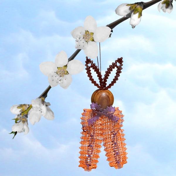 606 Bastelset "Hase im Höschen" mit Holzköpfchen natur