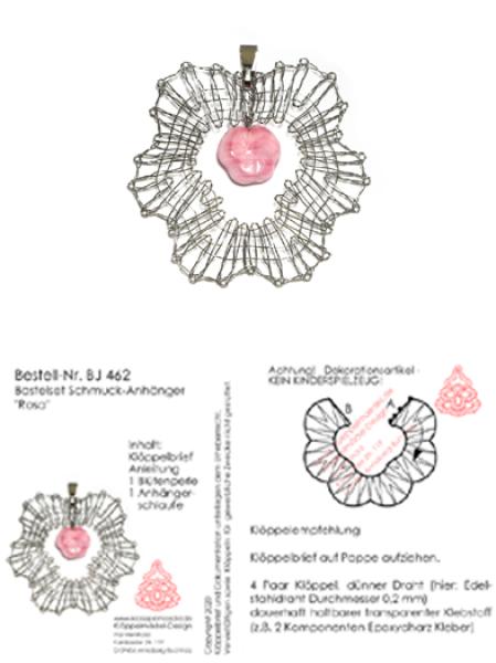 462 Klöppelschmuck Bastelset  „Rosa“