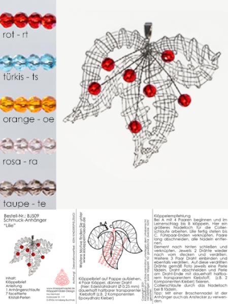 509 Klöppelschmuck Bastelset „Lilie“