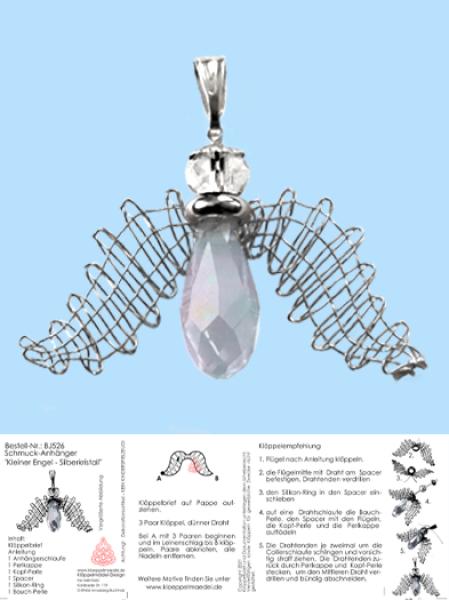 526 Klöppelschmuck Bastelset "Kleiner Engel - Silberkristall"