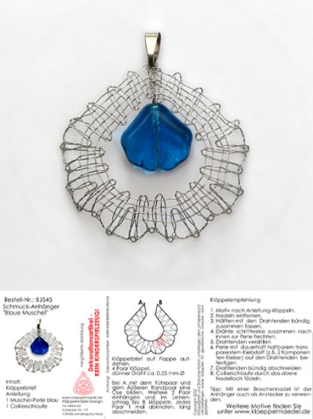 545 Klöppelschmuck Bastelset  „Blaue Muschel"