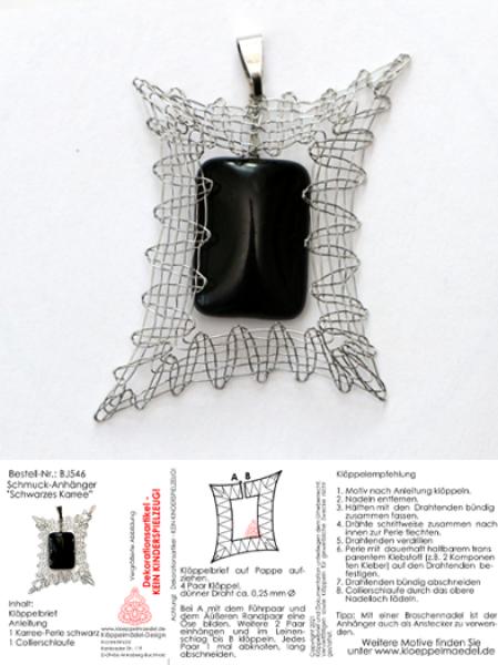 546 Klöppelschmuck Bastelset „Schwarzes Karree"