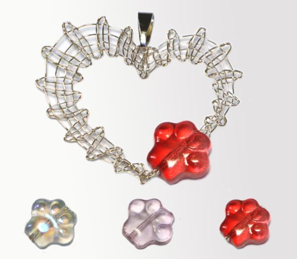 646 Klöppelschmuck Bastelset "Pfoten-Liebe"