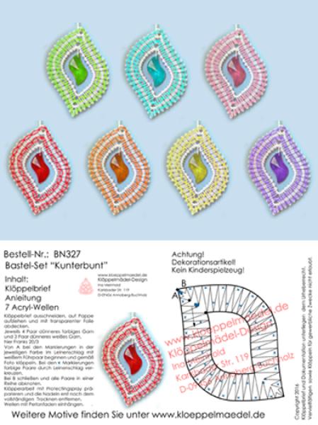327 Bastelset „Kaleidoskop“ mit 7 bunten Wellen aus Acryl