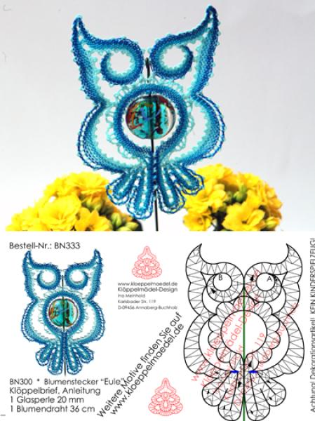 333 Bastelset   Blumenstecker „Eule"