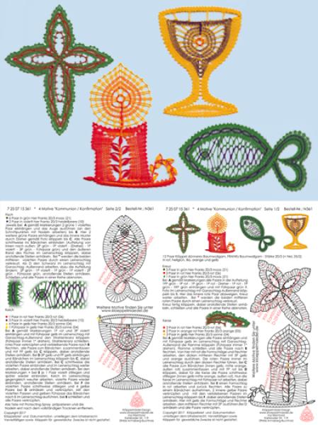 361 Klöppelbrief 4 Motive „Kommunion - Konfirmation"