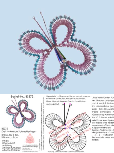 375 Bastelset "Drei funkelnde Schmetterlinge"