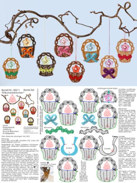 511 Bastel-Set "8 Blumenkörbchen"